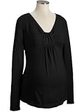 Old Navy Womens Black Maternity Bow-Tie Babydoll Tees
