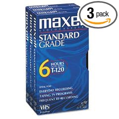 Maxell GX T-120 VIDEO TAPE-120 MIN 3PK ( 214048 )