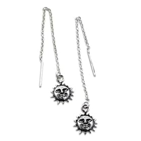 Sterling Silver Antiqued Moon Star Ear Cuff Huggie