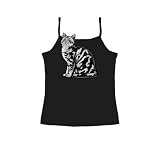 American Shorthair- Image - Spaghetti Tank T-Shirt, Black, Medium
