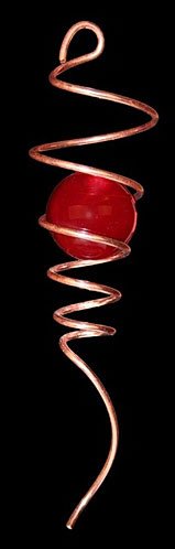Spiral Wind Spinner with Red Glass Ball