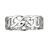 Sterling Silver All Round Celtic Knot Wedding Band - Made in Ireland