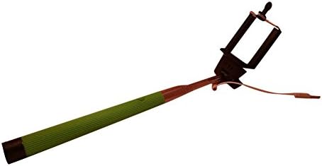 Selfie Stick Magnolia Traders Cable Take Pole No Battery No Wifi Needed with Built in Shutter Button for Iphone 4 4s 5 5c 5s 6 Samsung S4 S5 S6 Note2 Note3 Other Android Os (Green)