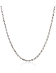 Sterling Silver Italian Diamond-Cut Rope Chain Necklace