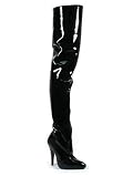Sexy Black High Heel Thigh High Boot - 8