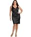 Apparel : London Times Plus Size Sleeveless Ruched V-Neck Sheath Dress