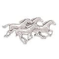 Four Galloping Horses Sterling Silver Pin