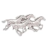 Four Galloping Horses Sterling Silver Pin