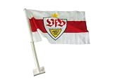 Trade Con Autofahne VfB Stuttgart, Weiss/Rot, 30x45cm