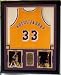 Kareem Abdul Jabbar Photo Collage with Autographed Los Angeles Lakers Home Basketball Jersey in a Deluxe Frame