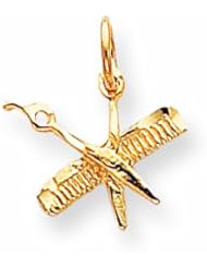 10k Comb & Scissors Charm