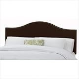 IMAGE OF Nail Button Arc Headboard in Velvet Chocolate Size: King