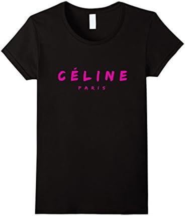 Women's CELINE PARIS T-SHIRT Medium Black