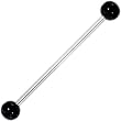 Black Glitter Industrial Barbell 31mm