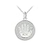 Sterling Silver Blue Topaz December Birthstone Handprint Pendant, 18