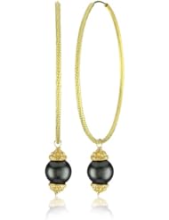 Azaara "Hoops" Baccara Drop Pearl Hoop Earrings