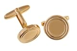 14K Yellow Gold Round Cuff Links