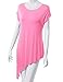 Womens Short Sleeve Comfy Loose Tunic Top With Diagonal Hem