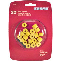 Shure EA120 Replacement Foams (Yellow) for Shure E3c, E3g, E4c, E4g, E5c, I3, I4c, E3c-n and E4c-n models - 10 Pair