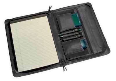 Royce LeatherÂ® Executive Zip Around Portfolio, BLACK