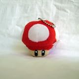 Super Mario Bro. RED Mushroom Plush Keychain