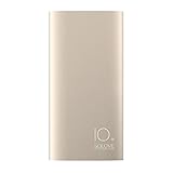 (ソラブ) SOLOVE モバイルバッテリー 軽量 薄型 10000mah 2台同時充電 リチウムポリマーバッテリー 携帯充電器 ゴールド