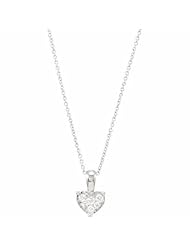 14K White Gold Diamond Heart Necklace - 0.12 Ct. -- LIFETIME WARRANTY