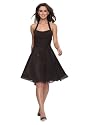 Astrapahl, Elegantes Cocktailkleid mit Nackholder Trägern, knielang, Farbe braun