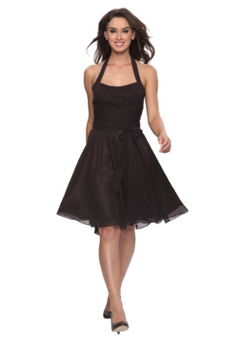 Produkt-Bild: Astrapahl, Elegantes Cocktailkleid mit Nackholder Tr&auml;gern, knielang, Farbe braun