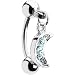 Aqua Gem Half Moon Dangle Eyebrow Ring