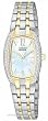 Citizen #EW9964-54D Women's Eco Drive Two Tone Stainless Steel Swarovski Silhouette Bracelet Watch