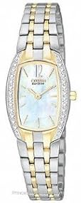 Citizen #EW9964-54D Women's Eco Drive Two Tone Stainless Steel Swarovski Silhouette Bracelet Watch