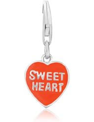 Sterling Silver Reversible Orange Enameled Charm