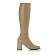 GOGO 3 Inch Womens Sexy Knee High Boots Stretch GOGO Boot With Block Heel Theatre Costumes Tan Size: 12