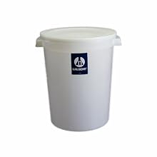 Nalgene 7142-0030 Polyethylene Round Lab Storage Container with Cover and Handles, 30L Capacity