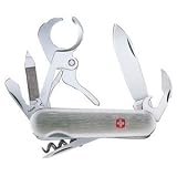 Cigar Cutter Elite Knife with Scissors and Stainless Steel Brushed Handle from Swiss Army