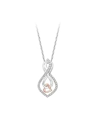 Infinity Diamond Heart Pendant with Chain in Two Tone Sterling Silver (0.15 cttw)