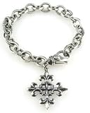 ExEx Fleur de Lis Cross Charm Bracelet