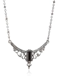 Downton Abbey "Jet Memento Boxed" Edwardian Statement Jet Baguette Pendant Necklace, 16"