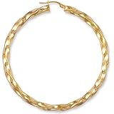 Image of Jewelco London 9ct Yellow gold polished Twisted hoop earrings ( 4.7g )