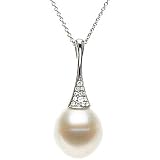 14K White Gold Paspaley South Sea Cultured Fashion Circle Pearl and Diamond Necklace