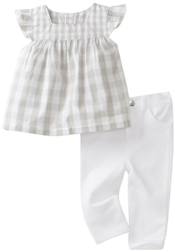 Calvin Klein Baby girls Newborn Two Piece Pant Set, Gray, 6 9 Months 31xWhrG%2BYBL photo