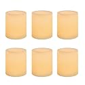 Inglow CG10286CR6 1.75-Inch Tall Flameless Wax Covered Votive Candle with Embedded LED, 6-Pack, Cream