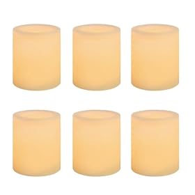 Inglow CG10286CR6 Battery-Operated 1-3/4-Inch Flameless Wax-Covered LED Votive Candle, 6-Pack, Cream