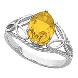 14K White Gold Citrine Ring