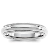 IMAGE OF Genuine St. Anton (TM) Band. Platinum Comfort Fit Milgrain Band. 04.00 mm in Width and 10 grams in weight - Finger Size 11. 100% Satisfaction Guaranteed.