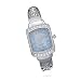 Fashion Cuff Watch with Square Blue Face and Crystals