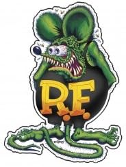 Rat Fink Green Black T-shirt Embossed Metal Tin Sign Licensed Ed Roth