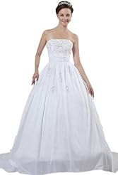 Empire   Waistline Queen Anne Neck Taffeta Evening Dress/Wedding Dress  with a Court Train 