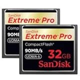 SanDisk 32GB Extreme Pro CF90 Compact Flash Memory Card Pack of 2